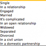 Facebook Relationship Status Selection