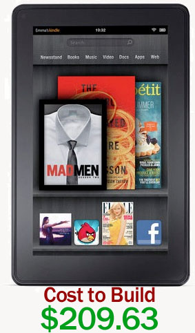 Amazon Kindle Fire Cost to Build