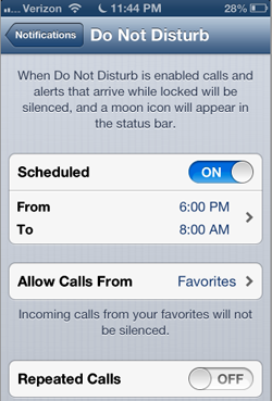 Do Not Disturb iPhone Setting