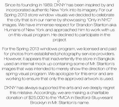 DKNY HONY Apology