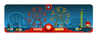 Doodle celebrates Valentine's Day and Ferris Wheel inventor.