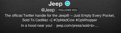 Hacked Jeep profile.