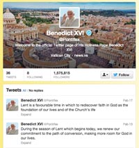 Pope to close Twitter account.