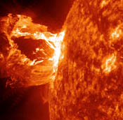 Solar flare headed for Mars.