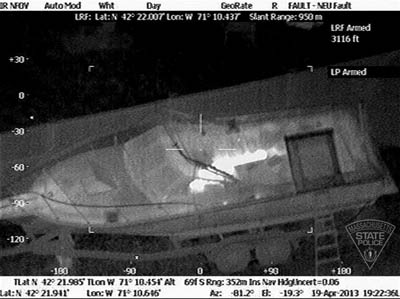 Dzhokar Tsarnaev hiding in boat.