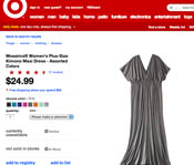 Target angers plus-sized women with manatee grey dress.