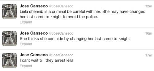 Additional Tweets from Jose Canseco.
