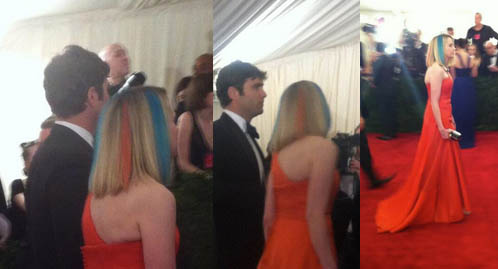 Marissa Mayer with punk hair for Met gala.