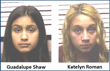 Guadalupe Shaw and Katelyn Roman Mug Shot Pictures