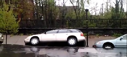 Video of landslide in Baltimore that claimed road, cars