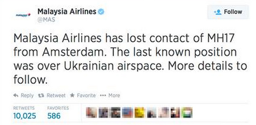 Malaysian Airlines Tweet